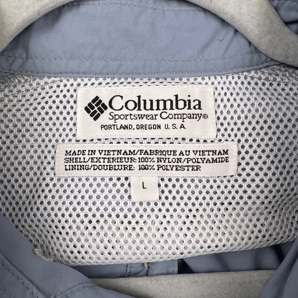 Columbia PFG Bahama II Shirt L Blue Nylon LS Fishing UPF 30 FM7015 - Picture 6 of 9